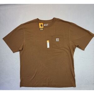 Carhartt K87 Mens XL Brown Loose Fit Heavyweight Pocket T Shirt NWT Workwear